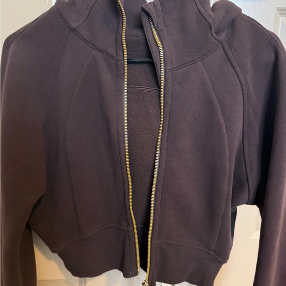 Authentic Lululemon Scuba Zip-Up cropped Hoodie espresso. - Picture 6 of 11